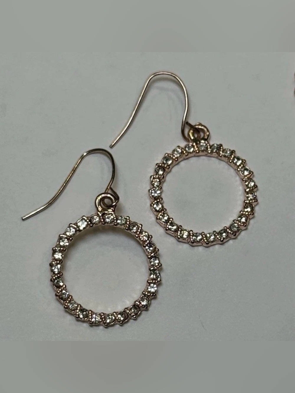Rose Gold Color Rhinestone 34" Adjustable Necklace And Matching Earrings - Picture 4 of 6